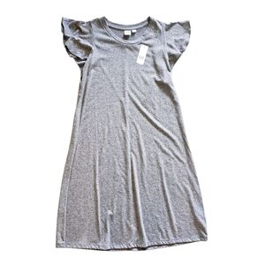 Gap Heather Grey Flutter Sleeve T Shirt Dress NWT